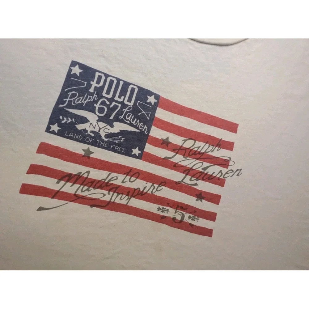Polo Ralph Lauren 67 Men's Flag Graphic Short Sleeve Graphic T Shirt Size 2XLT
